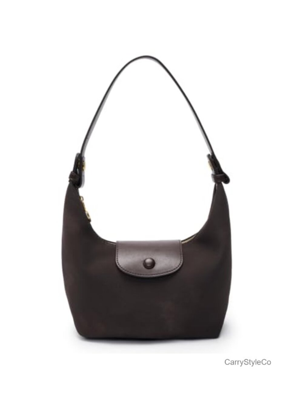 Faux Suede Crescent Crossbody Bag 3-Way Convertible Dumpling Purse